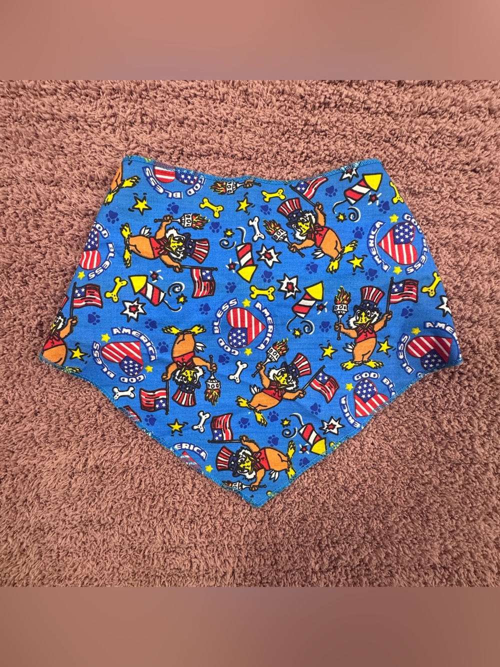Dog bandana Fourth of July theme, washable, approx 8”